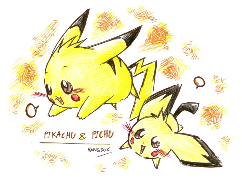 Pikachu And Pichu , HD Wallpaper & Backgrounds