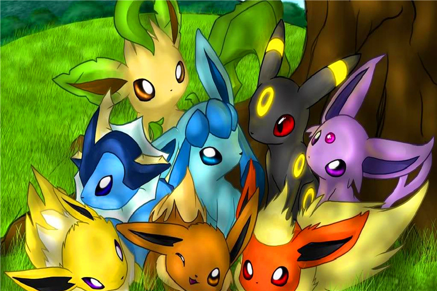 Free Shipping New Anime Wallpapers Custom Canvas Posters - Pokemon Eevee Evolutions , HD Wallpaper & Backgrounds