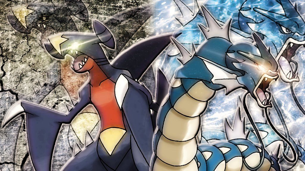 Garchomp Wallpapers, Backgrounds And Pictures 1024×576 - Gyarados And Garchomp , HD Wallpaper & Backgrounds