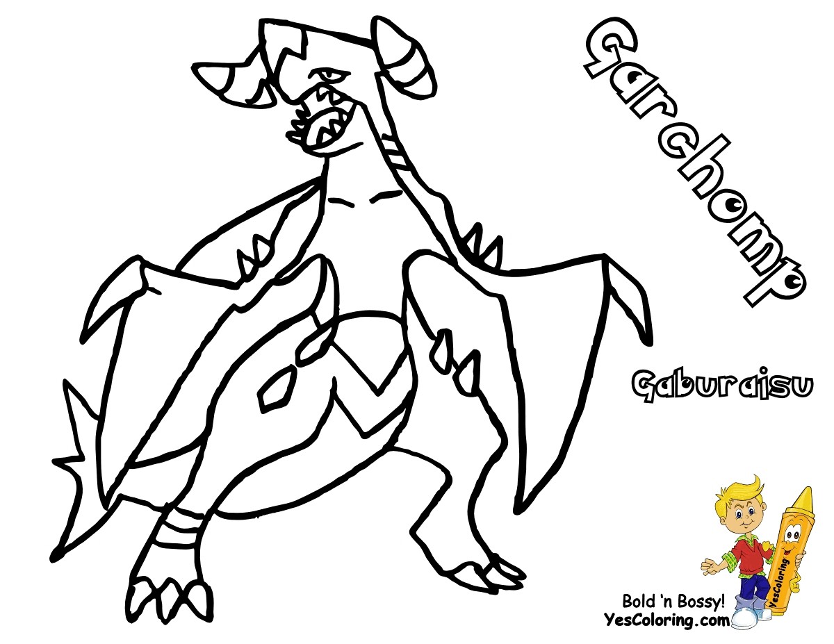 Pokemon Coloring Pages Garchomp Wallpaper Details - Garchomp Pokemon Coloring Page , HD Wallpaper & Backgrounds