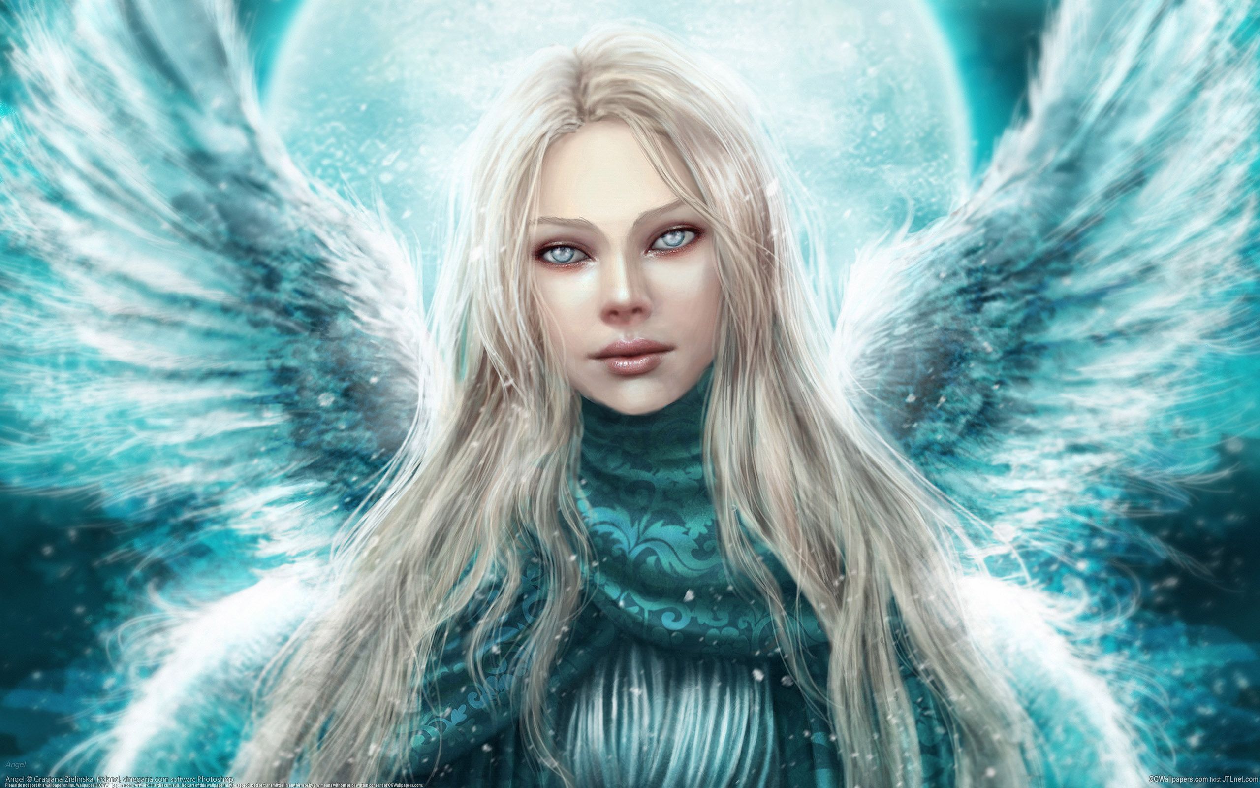 Winter, Girl, Angel, Wings, View - Angel Face Digital Art , HD Wallpaper & Backgrounds