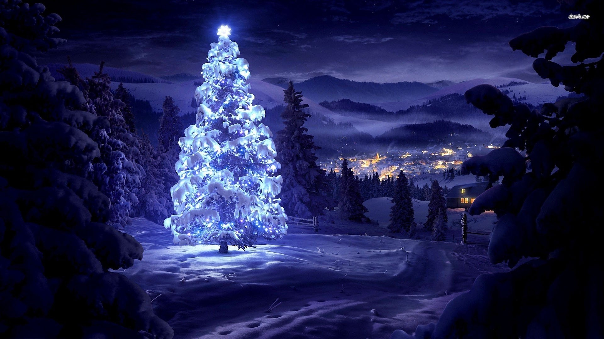 Christmas Wallpaper Widescreen - Snow Night Wallpaper Hd , HD Wallpaper & Backgrounds