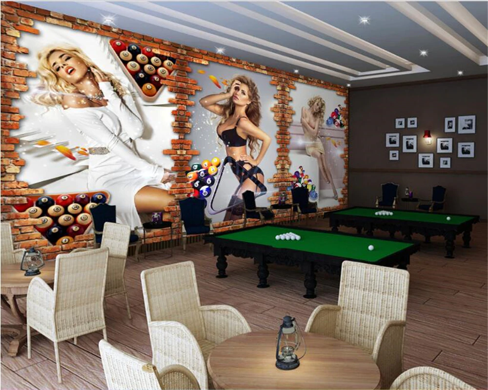 Online Shop Beibehang Stereo Home Decoration Wallpaper - Décoration Salle De Billard , HD Wallpaper & Backgrounds