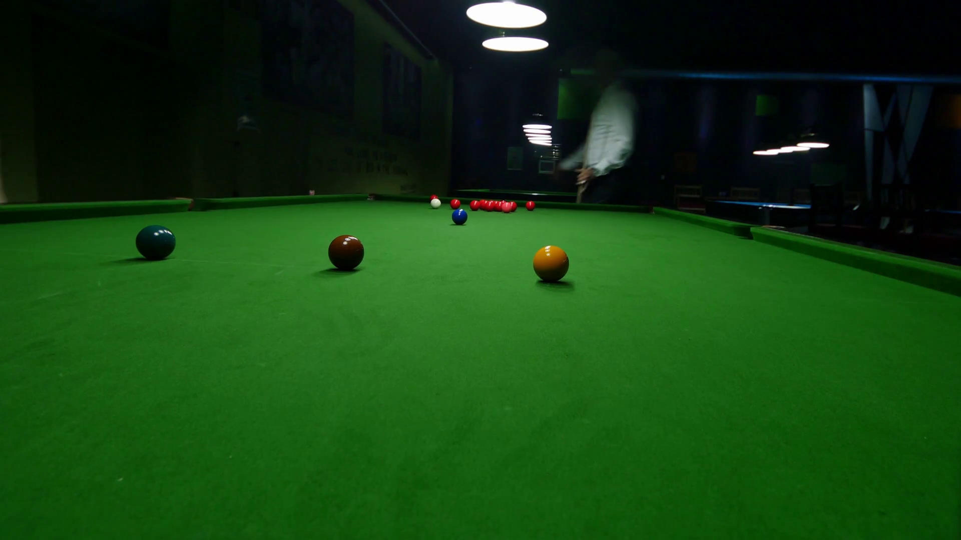 Low Angle View Of A Snooker Table, And A Young Man , HD Wallpaper & Backgrounds