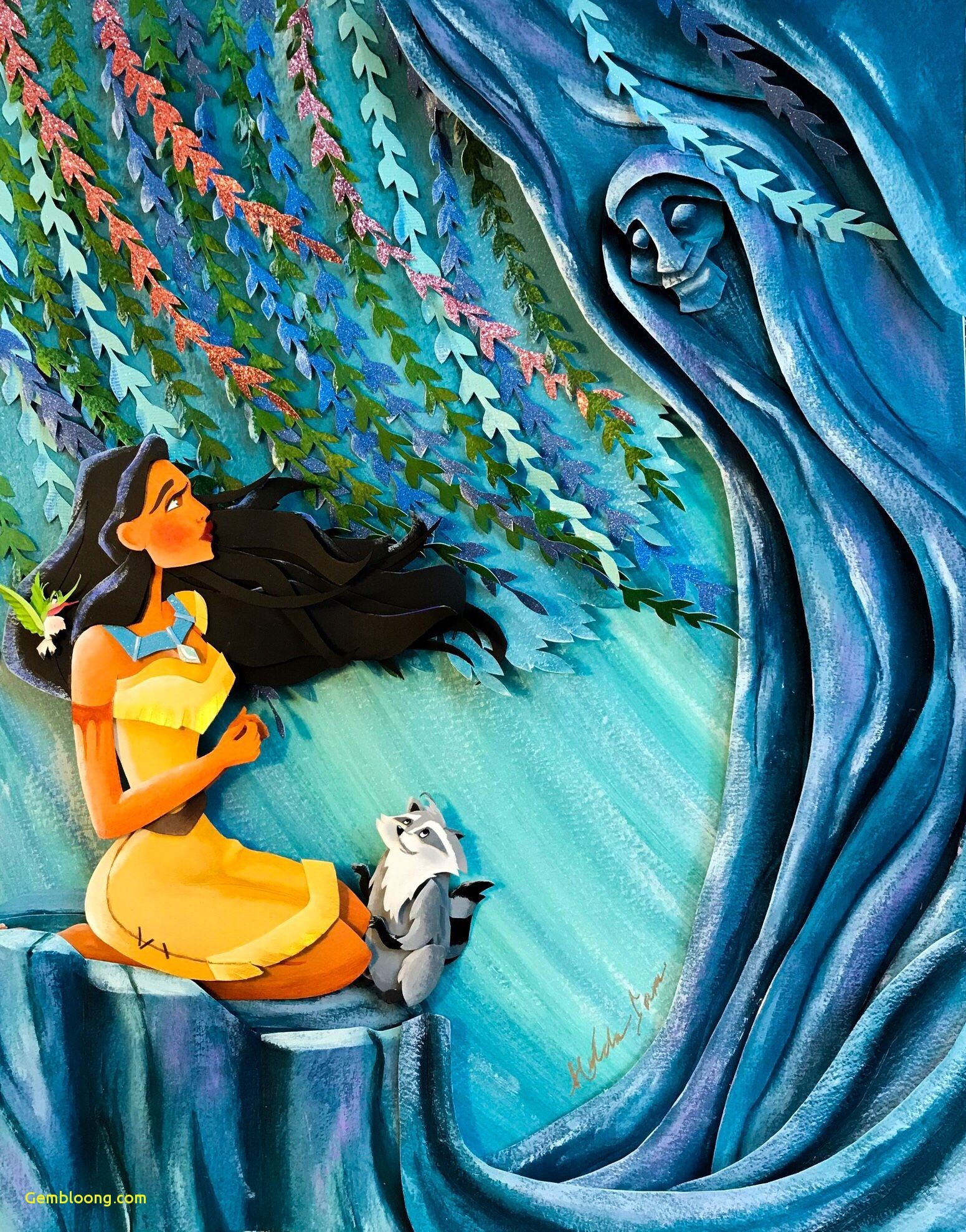 Wallpaper For Iphone Disney New Pocahontas Paper Art - Pocahontas Grandmother Willow Painting , HD Wallpaper & Backgrounds