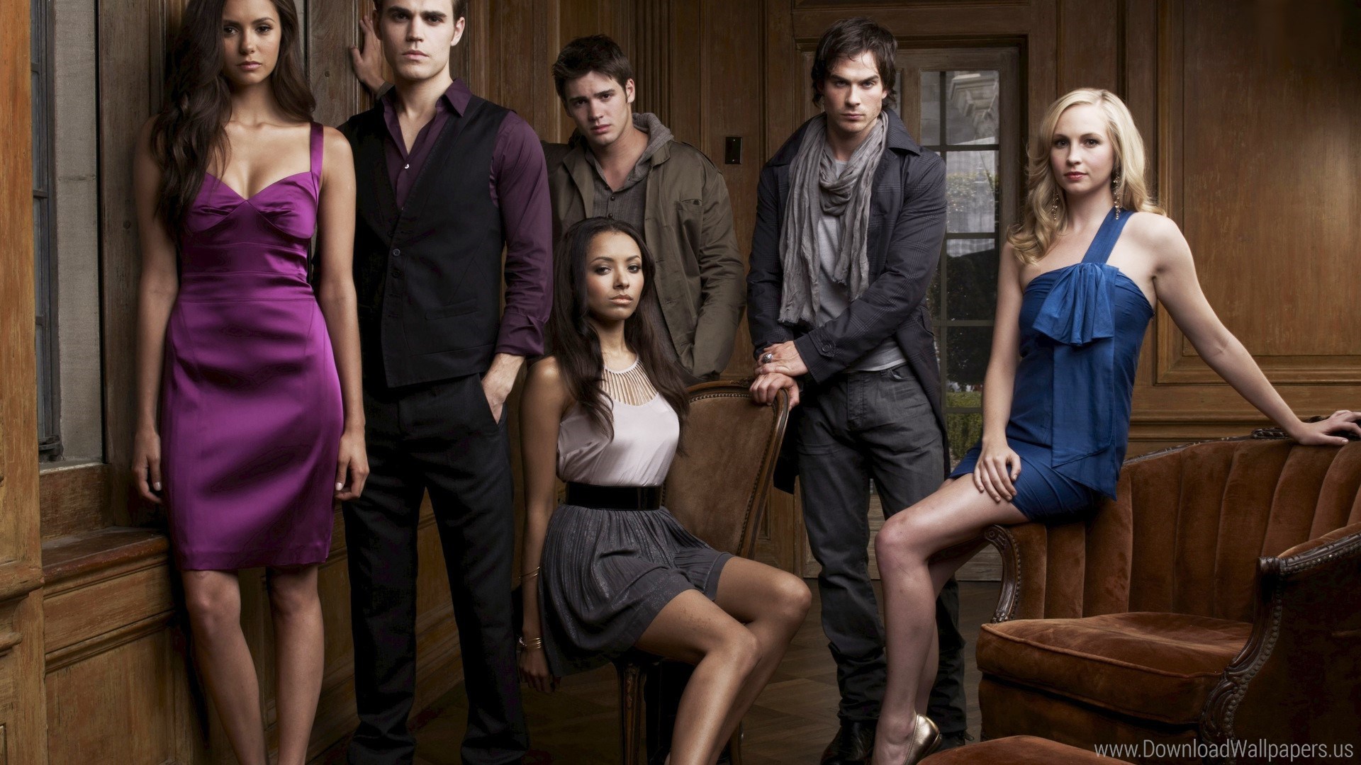 Actresses, Bennett, Bonnie, Caroline, Damon, Diaries, - Vampire Diaries Cast , HD Wallpaper & Backgrounds