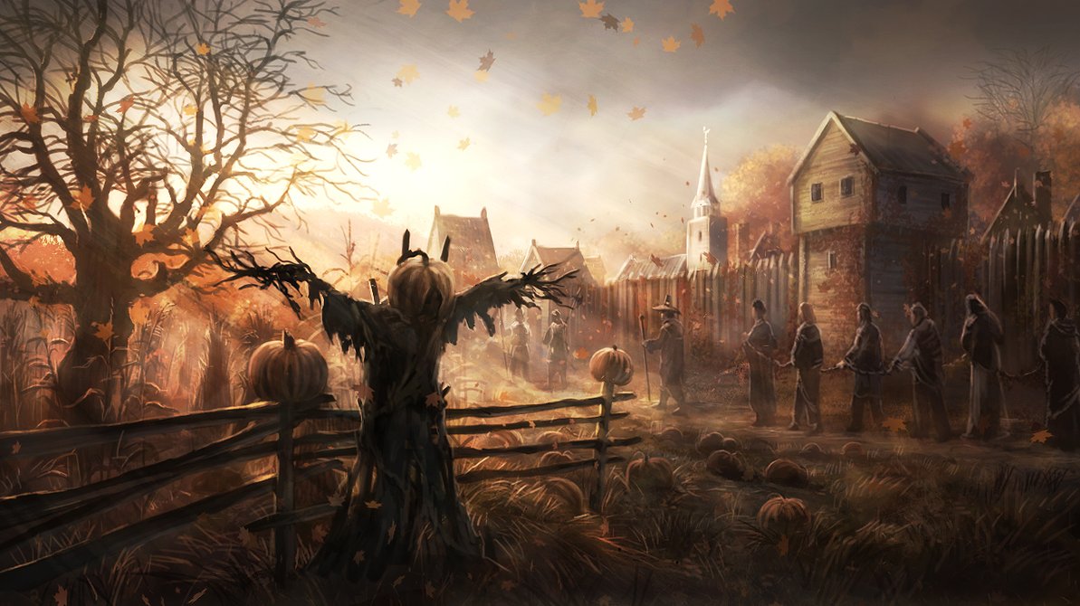 Salem Wallpapers - Scarecrow Halloween Backgrounds , HD Wallpaper & Backgrounds