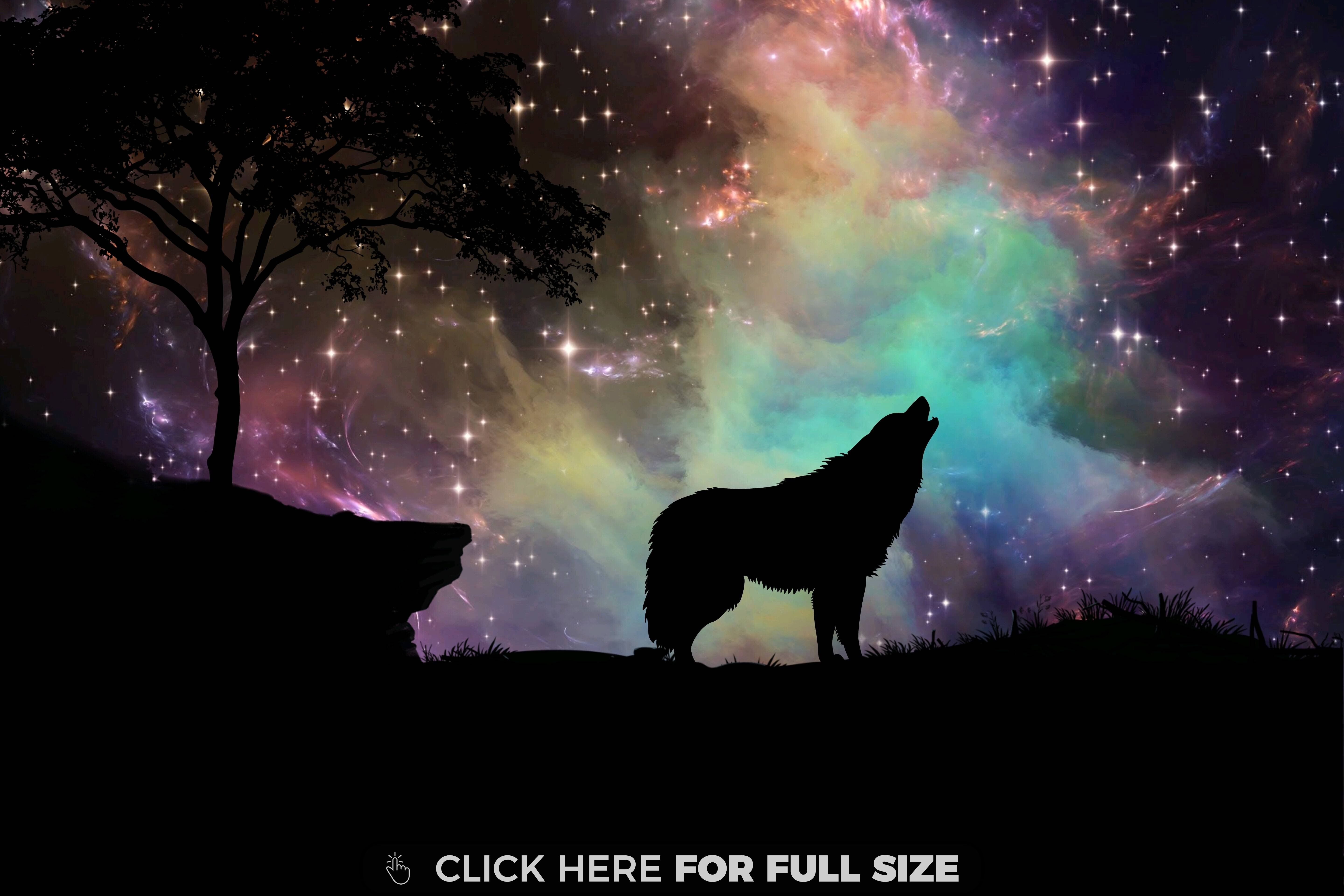 Wolves Images Howling Wallpaper And Background Photos - Wolf With Galaxy Background , HD Wallpaper & Backgrounds