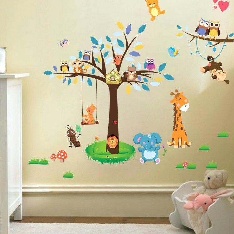 Wandtattoo Babyzimmer - Safari Kinderzimmer , HD Wallpaper & Backgrounds