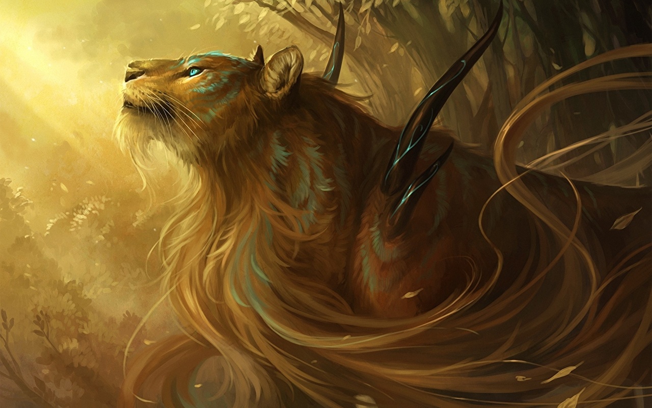 Lion Fantasy Art , HD Wallpaper & Backgrounds