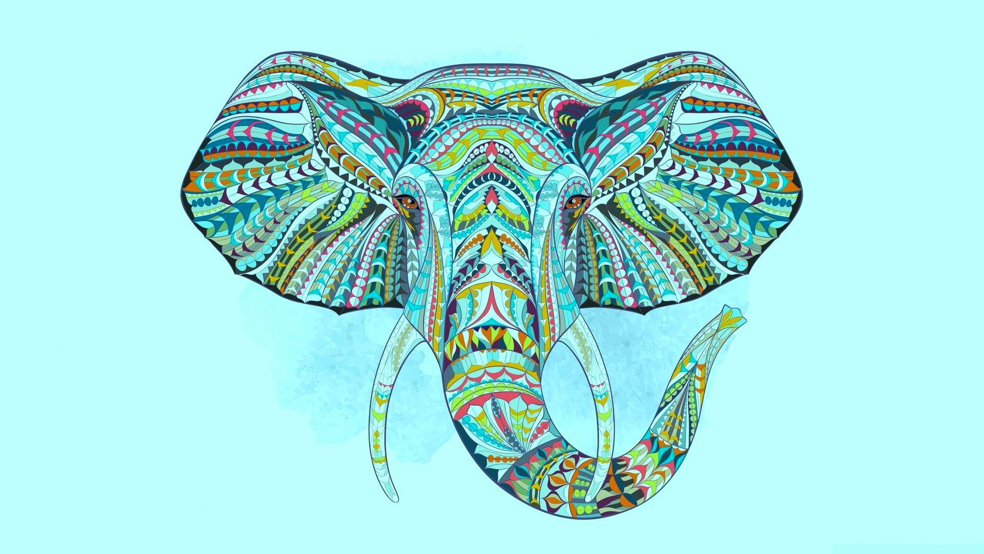 Animals Tiere Duvar Kağıdı - African Patterned Face Elephant , HD Wallpaper & Backgrounds