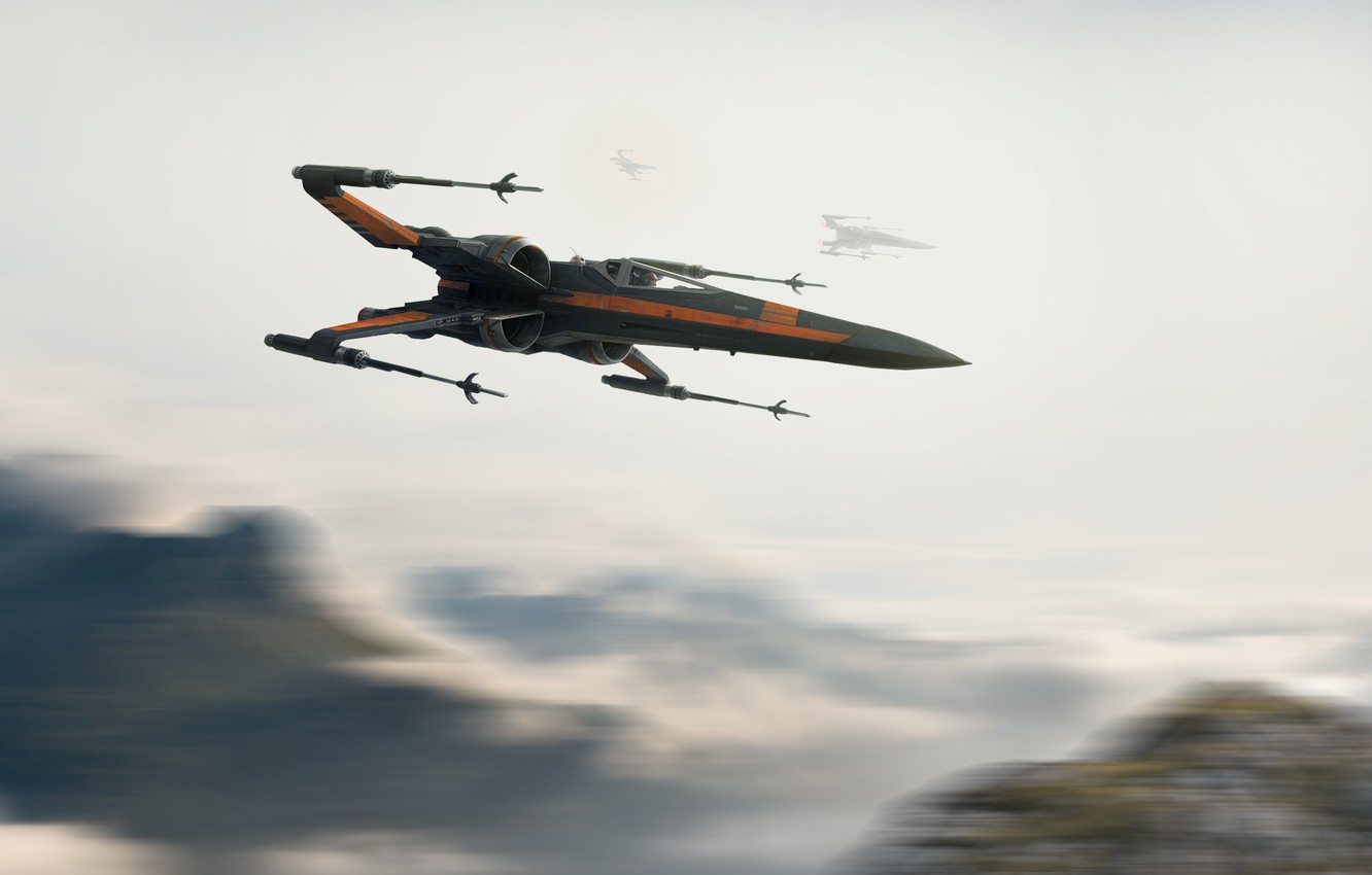 Photo Wallpaper Fighter, Star Wars, Fighters, X-wing, - T 70 X Wing , HD Wallpaper & Backgrounds