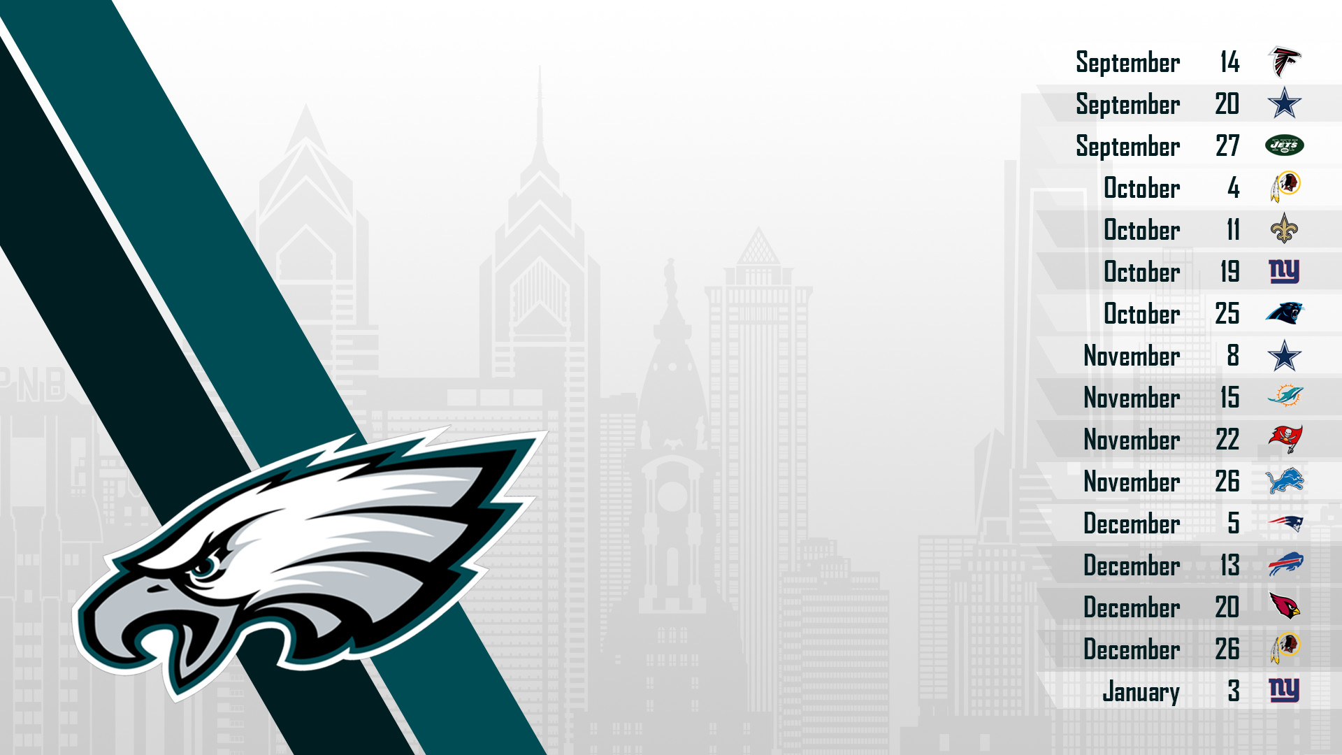 Get Free High Quality Hd Wallpapers Philadelphia Eagles - Philadelphia Eagles Wallpaper Schedule 2017 , HD Wallpaper & Backgrounds