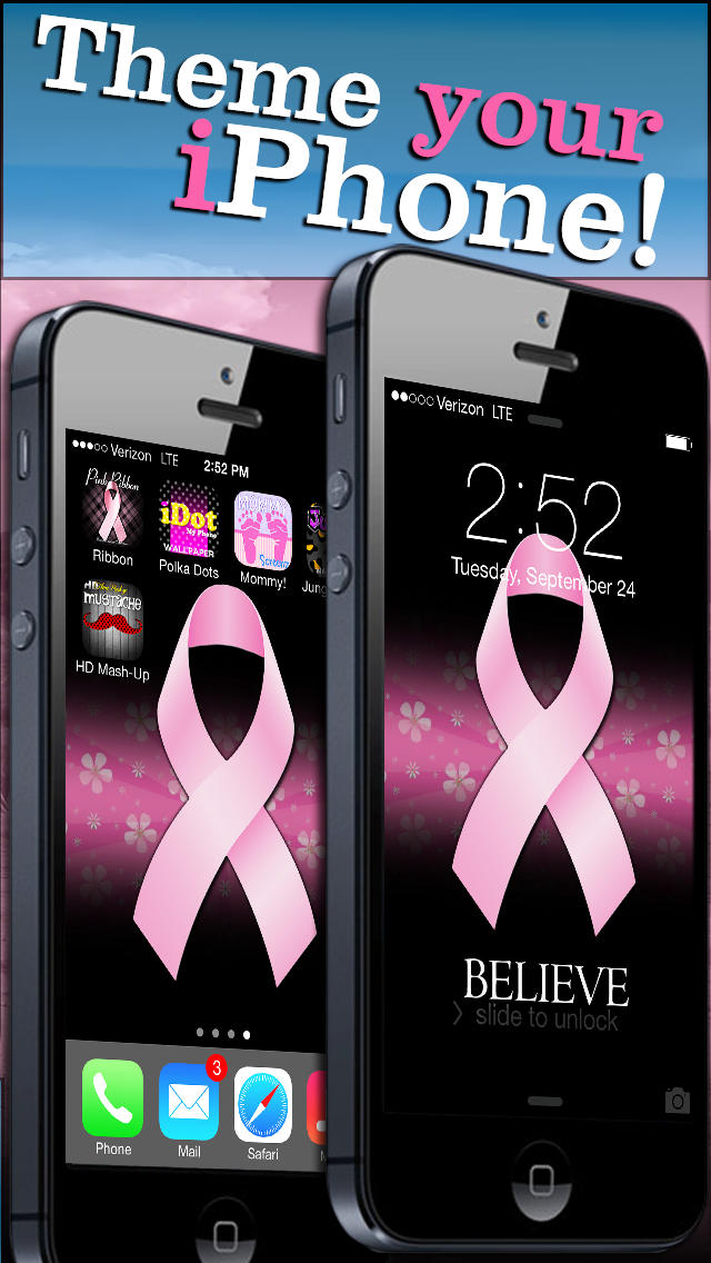 Backgrounds & Lockscreens Pink Ribbon Wallpaper Free - Iphone 5 Wallpaper Police , HD Wallpaper & Backgrounds