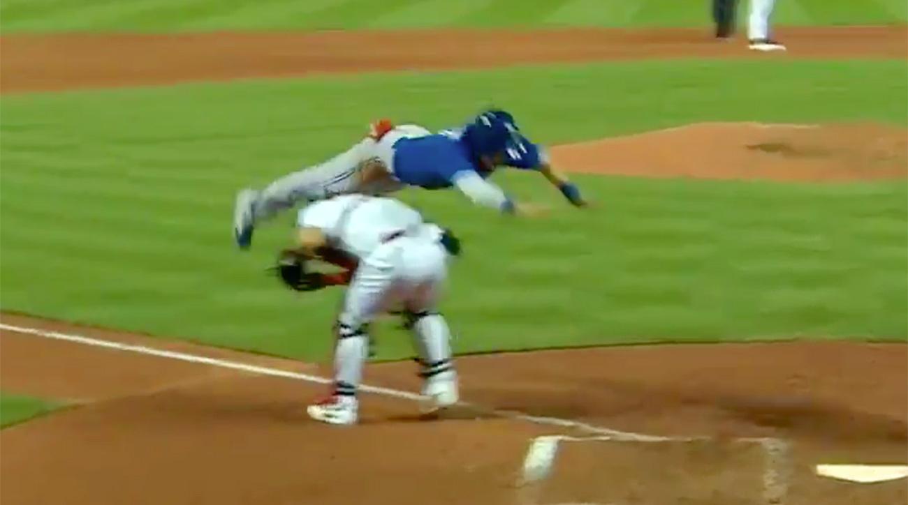 Chris Coghlan Flies Over Yadier Molina To Avoid Tag - Baseball Amazing Plays , HD Wallpaper & Backgrounds