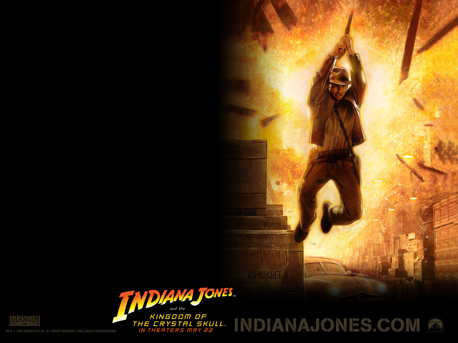 Indiana Jones And The Kingdom Of The Crystal Skull - Indiana Jones Swinging On Whip , HD Wallpaper & Backgrounds