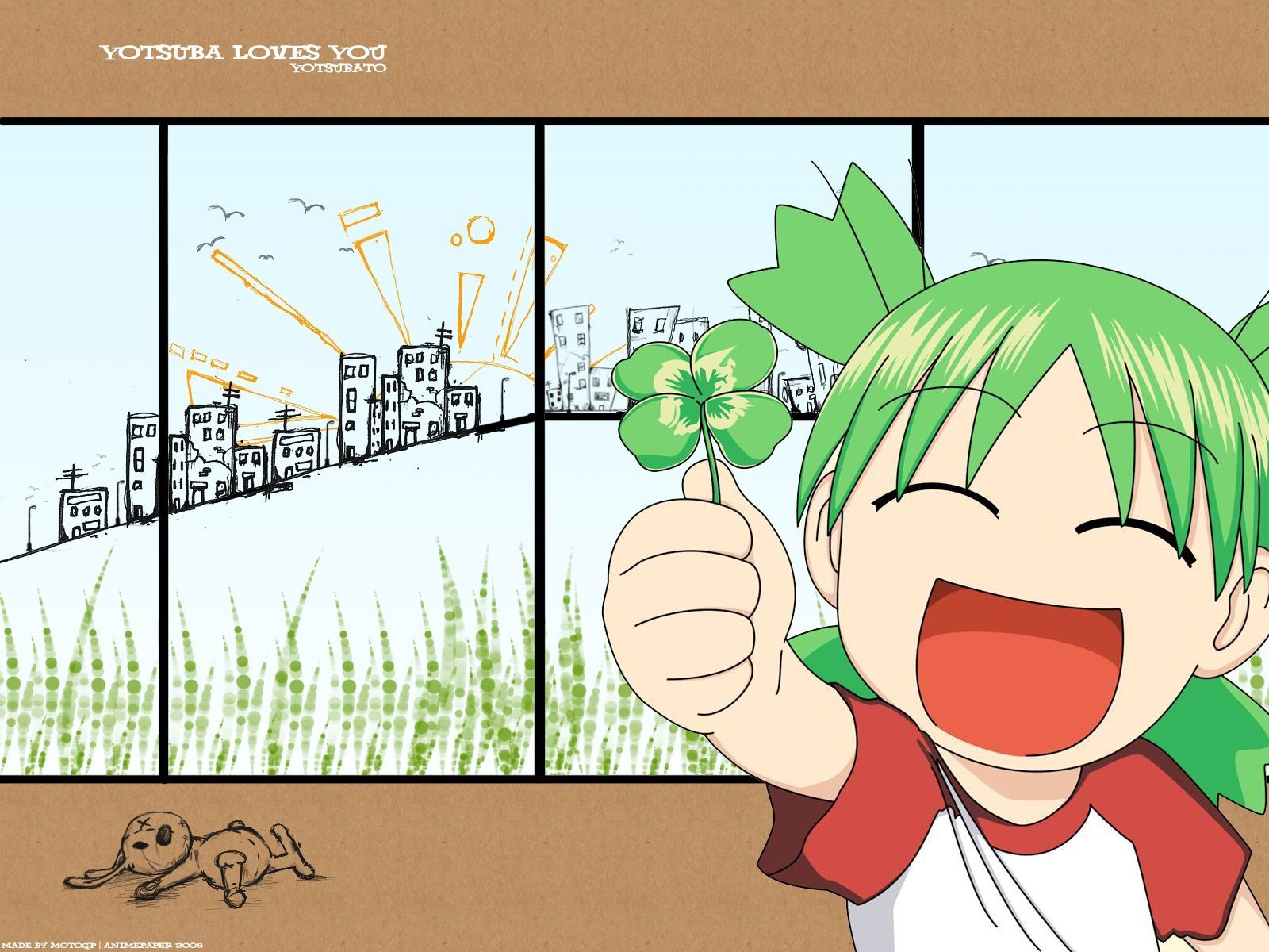 Yotsuba& Images Yotsuba Wallpaper Hd Wallpaper And - 4 Leaf Clover Anime , HD Wallpaper & Backgrounds
