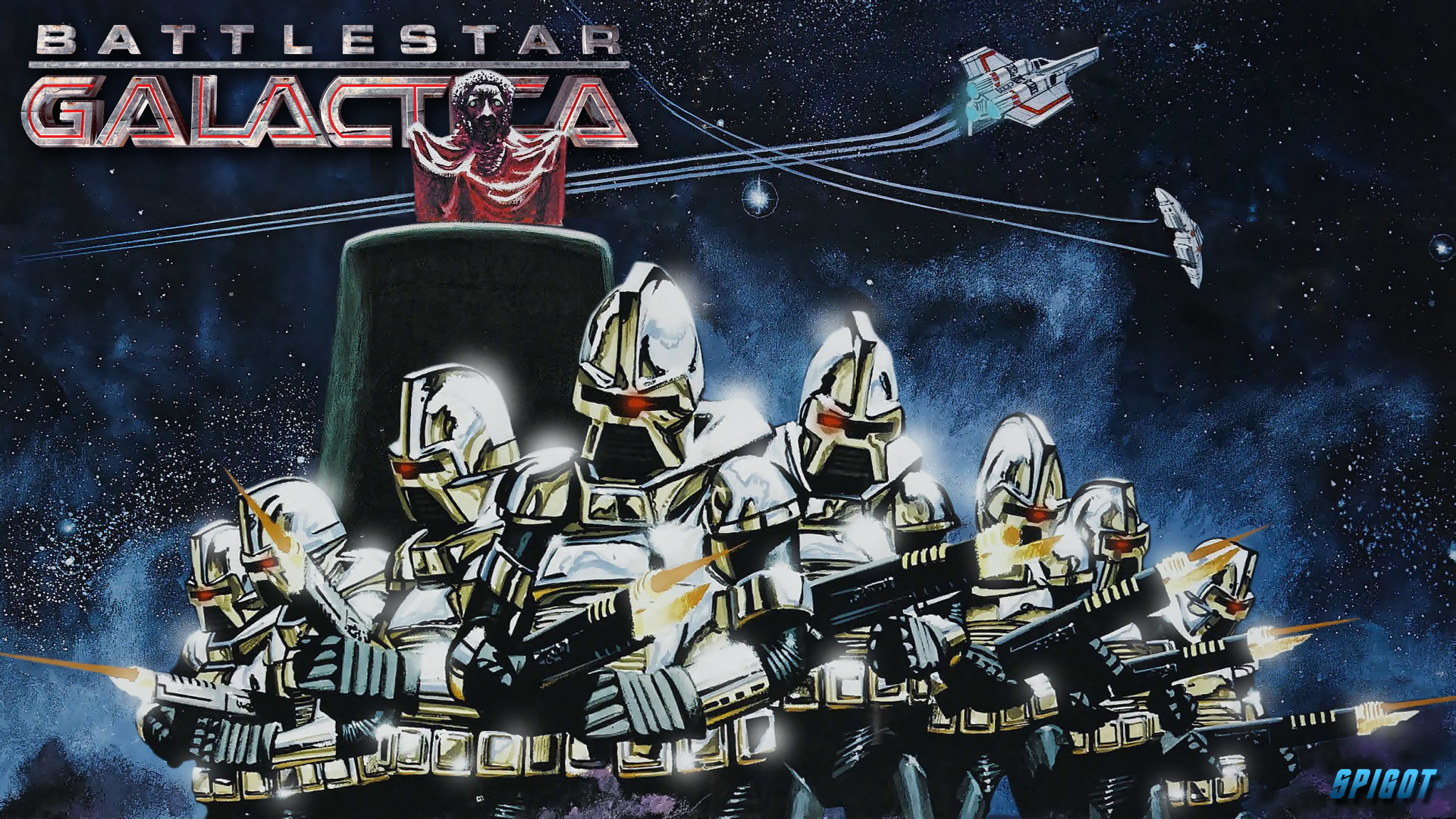 Classic Battlestar Galactica Wallpaper - Battlestar Galactica The Cylon Attack , HD Wallpaper & Backgrounds