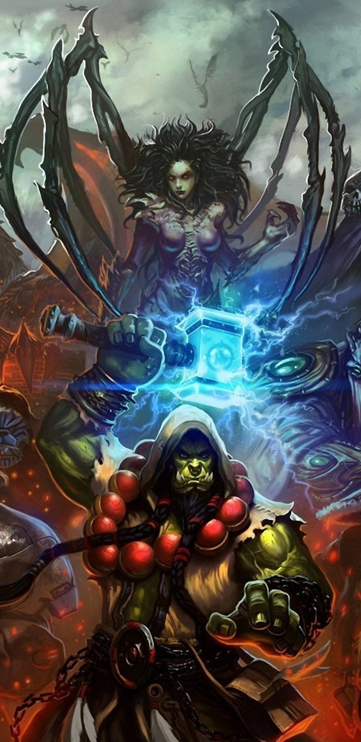 World Of Warcraft, Zeratul, Thrall, Starcraft, Artwork - Heroes Of The Storm Hd , HD Wallpaper & Backgrounds
