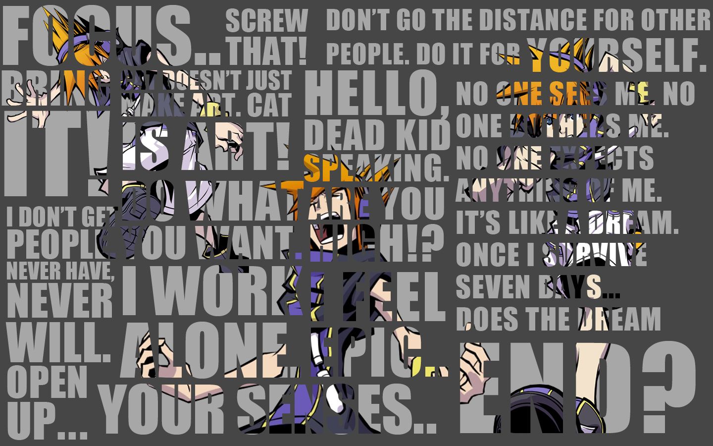 Neku Sakuraba Quotes Wallpaper By ~ Roxas431 - World Ends With You Neku Quotes , HD Wallpaper & Backgrounds