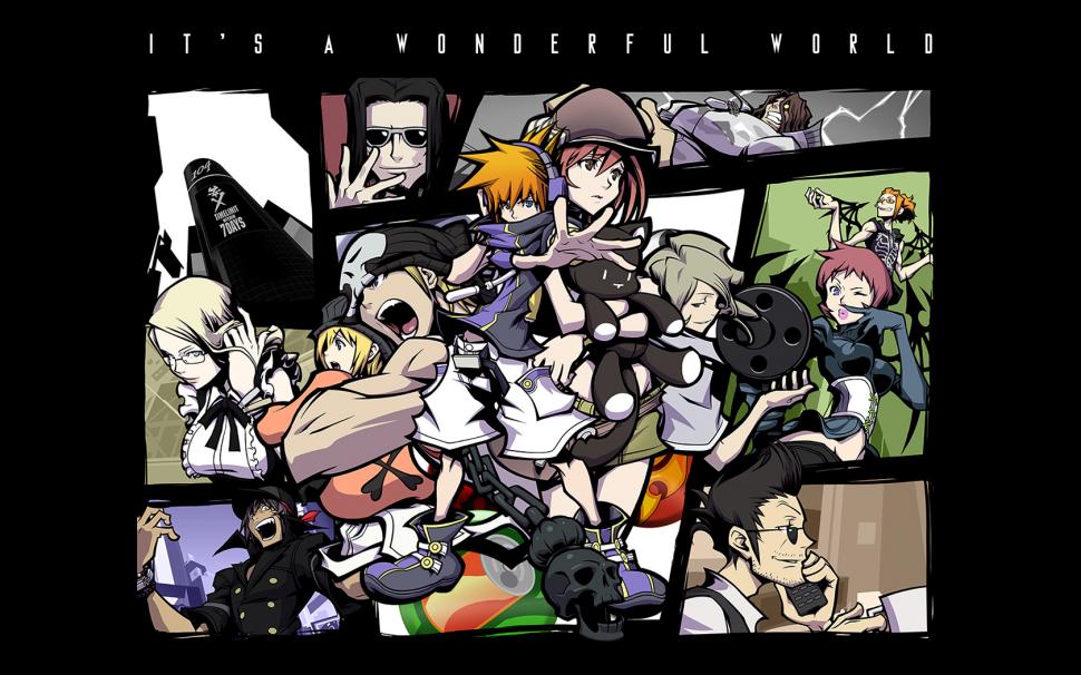 The World Ends With You It's A Wonderful World Hd Wallpaper - World Ends With You Art , HD Wallpaper & Backgrounds