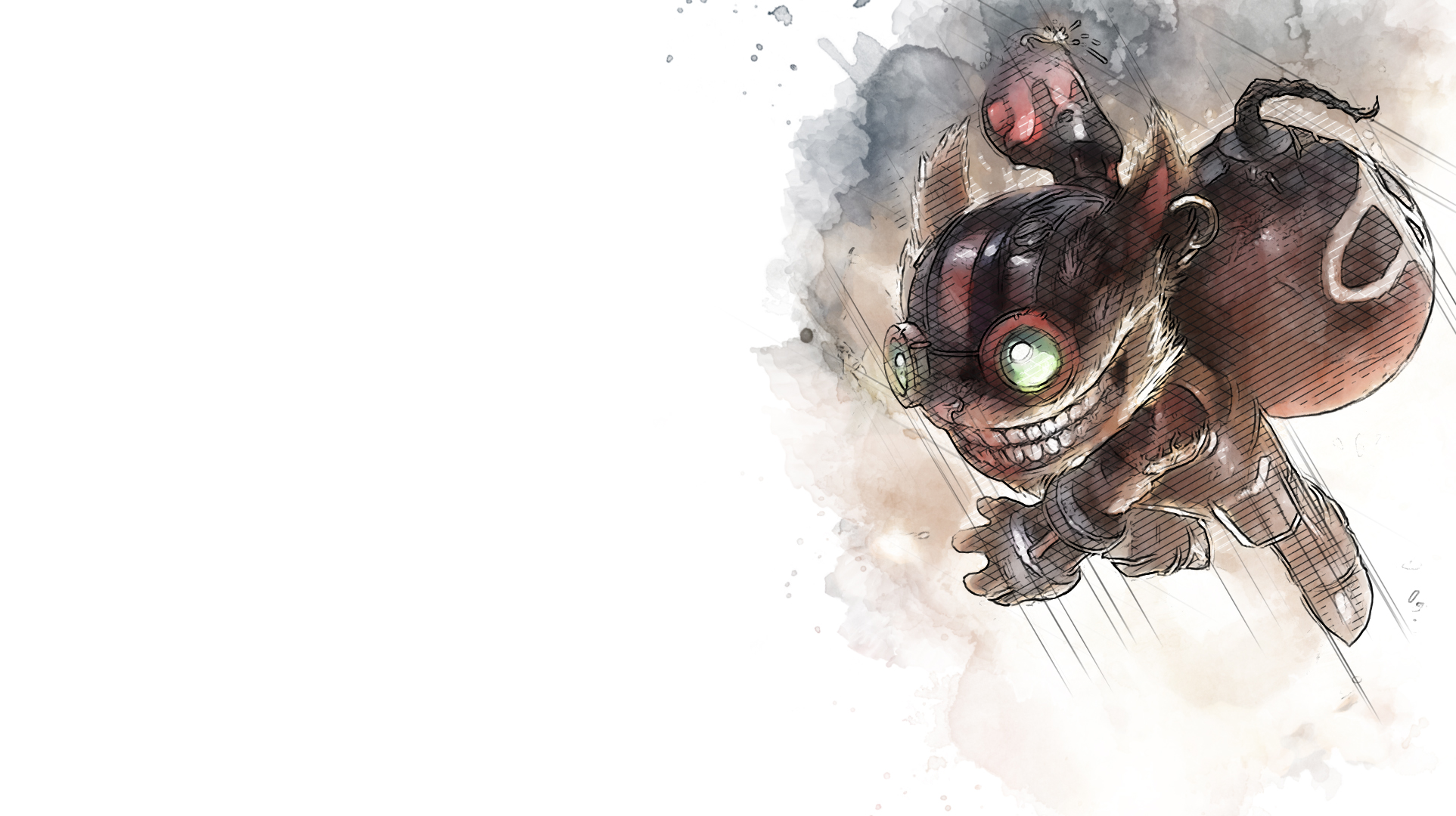 Ziggs Wallpaper I Made While Playing With Photoshop - League Of Legends Ziggs , HD Wallpaper & Backgrounds