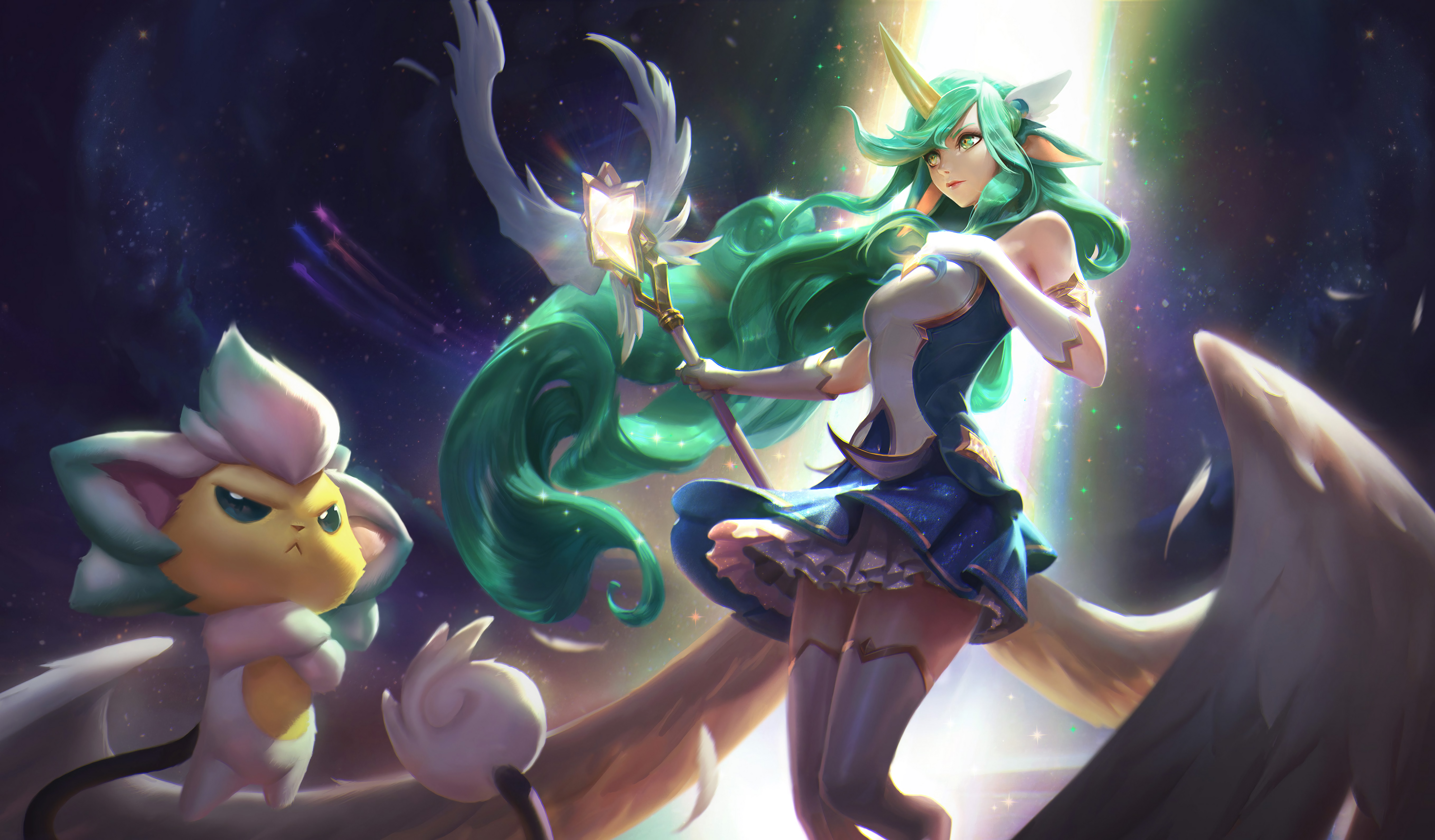 Star Guardian Soraka Splash Art Hd 4k Wallpaper Background - Star Guardian Soraka , HD Wallpaper & Backgrounds