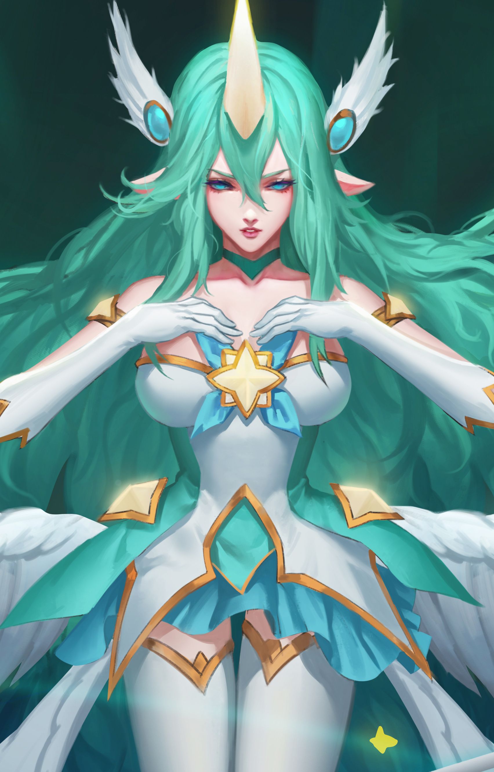 Star Guardian Soraka By 定点-爆破 Hd Wallpaper Background - Star Guardian Soraka Fanart , HD Wallpaper & Backgrounds