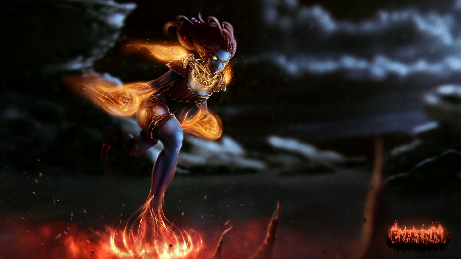 Full-fire Stalker Evelynn Wallpaper - Evelynn Rework 2017 Shadows For Clothes , HD Wallpaper & Backgrounds