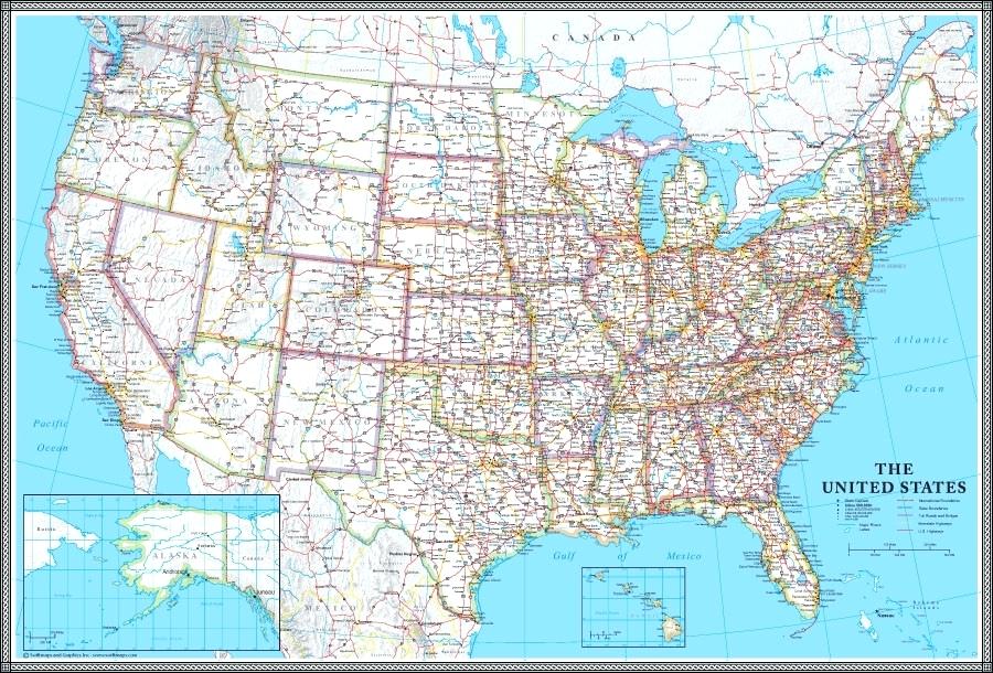 Us Map Wallpaper United States Classic Executive Wall - Map Of Usa With All Towns , HD Wallpaper & Backgrounds
