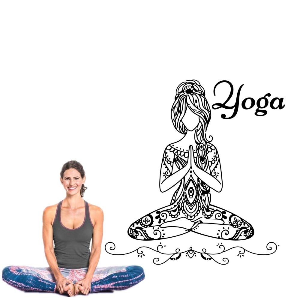 Removable Buddha Yoga Girl Namaste Wall Decals Yoga - Butterfly Yoga Pose , HD Wallpaper & Backgrounds