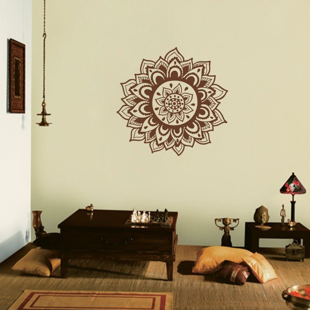 Mairgwall Home Decor Namaste Flower Sticker Mandala - Asian Paint Wall Stencil Designs , HD Wallpaper & Backgrounds