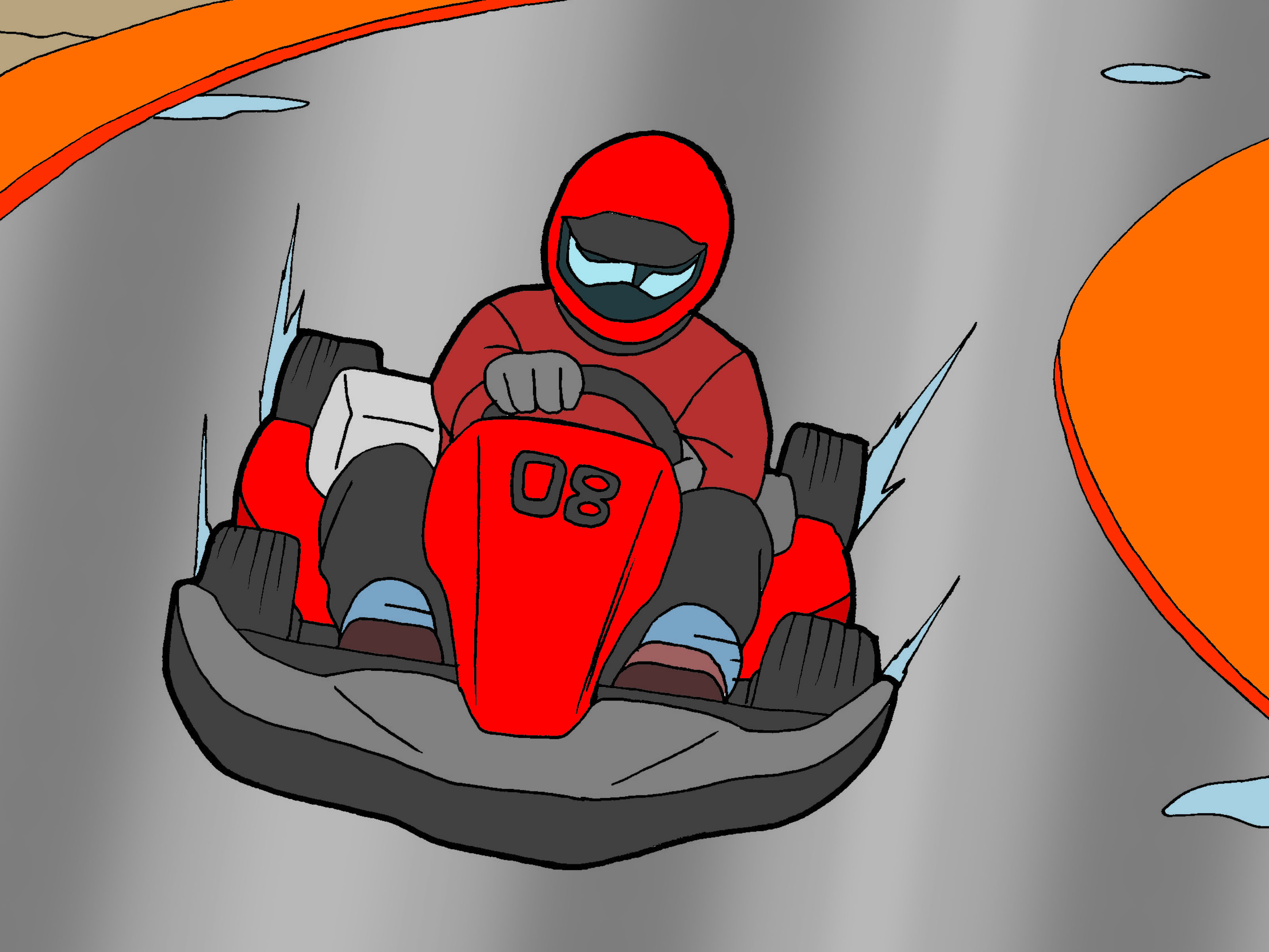 How To Drive A Kart In Wet Weather - Cartoon , HD Wallpaper & Backgrounds