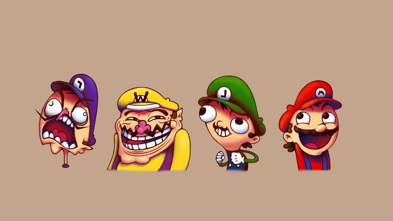 Video Games Super Mario Mario Bros Troll Face Humor - Mario Troll Background , HD Wallpaper & Backgrounds