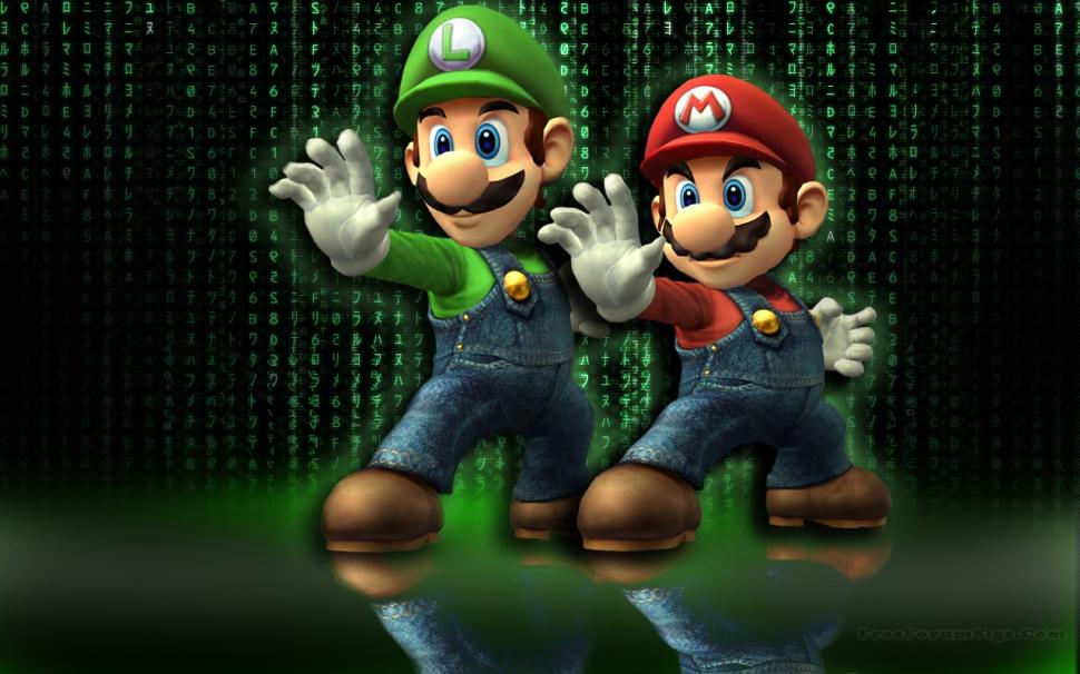Mario And Luigi Matrix Luigi Mario Snes Hd Wallpaper - Mario Y Luigi 3d , HD Wallpaper & Backgrounds