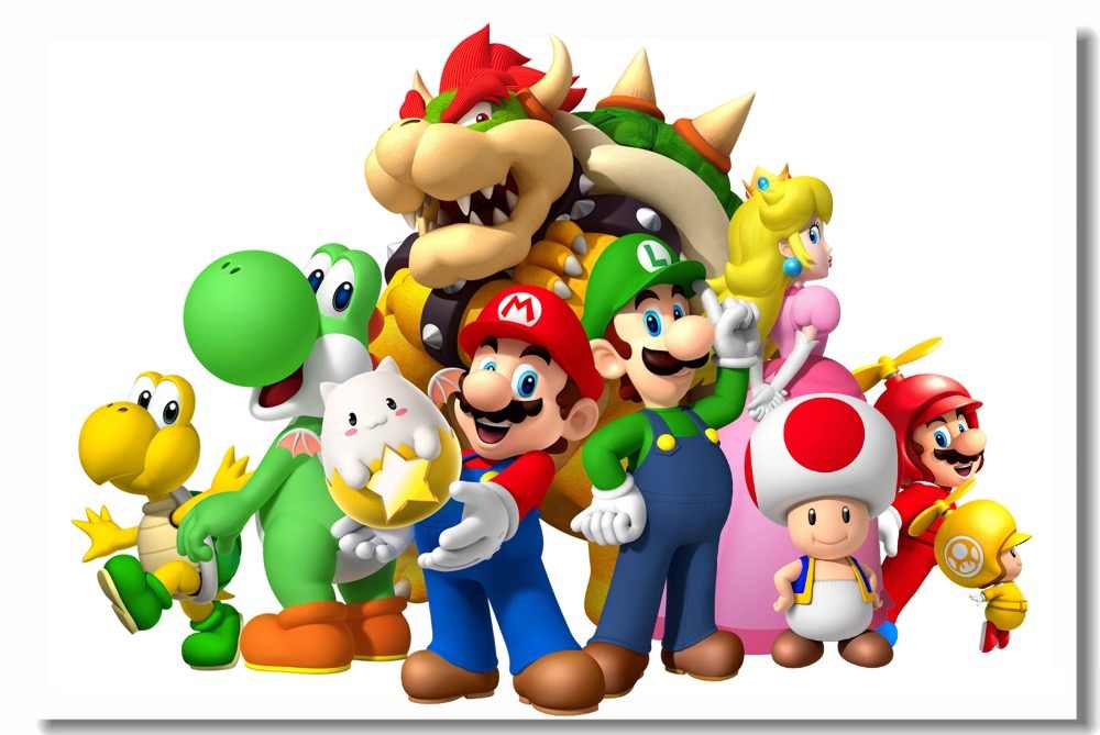 Custom Canvas Wall Murals Super Mario Party Poster - Super Mario Bros Png , HD Wallpaper & Backgrounds