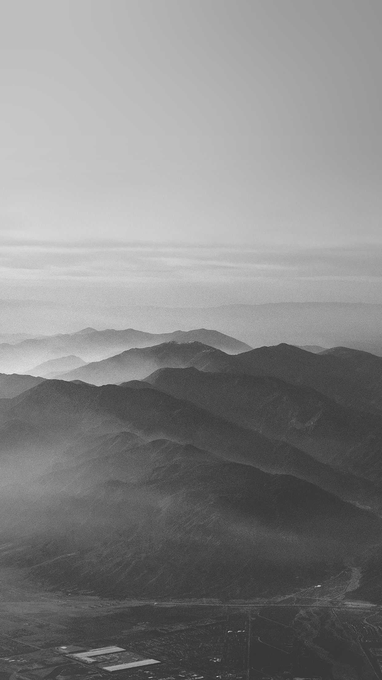 Mountain Fog Nature Dark Bw Gray Sky View Android Wallpaper - Grey Sky Wallpaper Iphone , HD Wallpaper & Backgrounds