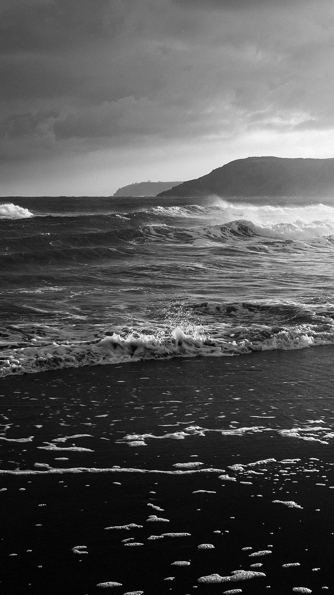 Beach Costal Nature Sea Water Summer Flare Iphone Images - Black And White Beach Hd , HD Wallpaper & Backgrounds