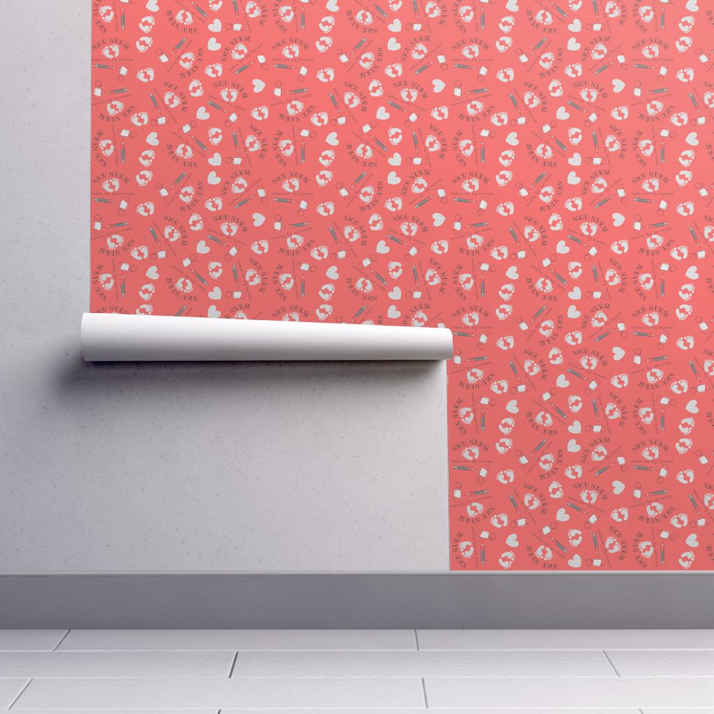 Isobar Durable Wallpaper Featuring Nicu Nurse Salmon - Spoonflower , HD Wallpaper & Backgrounds