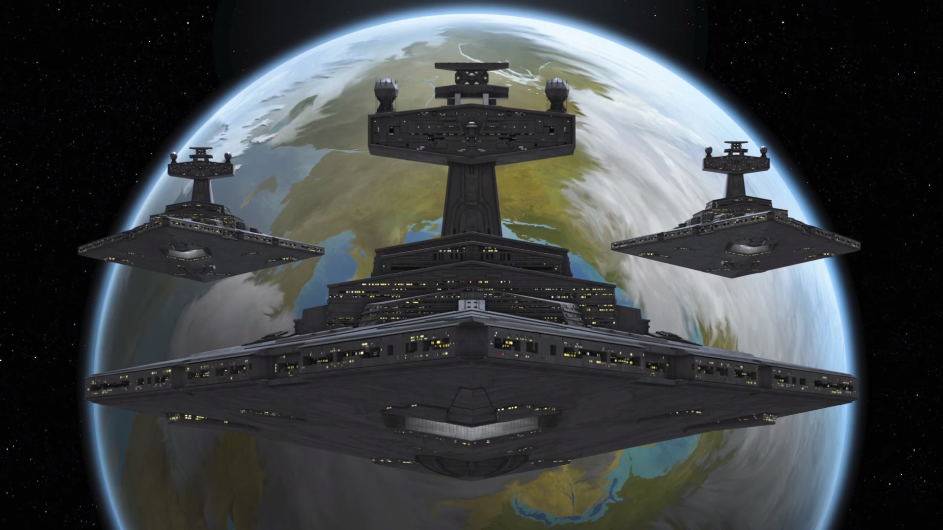 Imperial Star Destroyer Trio Wallpaper Wpt7806081 - Chimaera Star Wars Rebels , HD Wallpaper & Backgrounds
