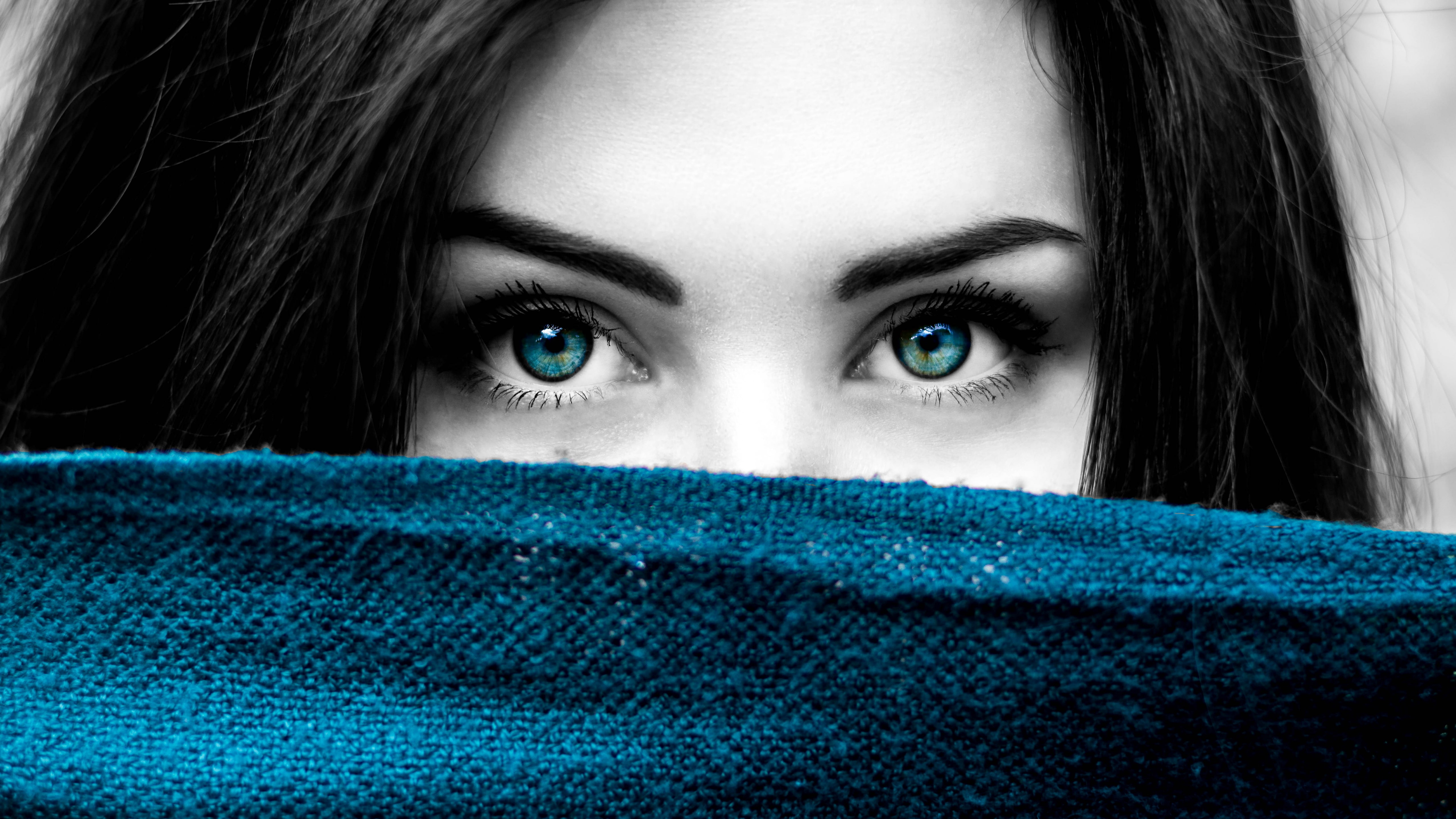 Girl, Photography, Eye, Blue, Blue Eyes, Woman, Black - Blue Eyes Girl Hd , HD Wallpaper & Backgrounds