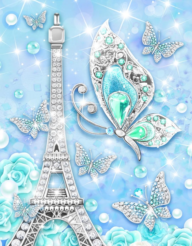 3d - Turquoise Diamond Butterfly Live , HD Wallpaper & Backgrounds