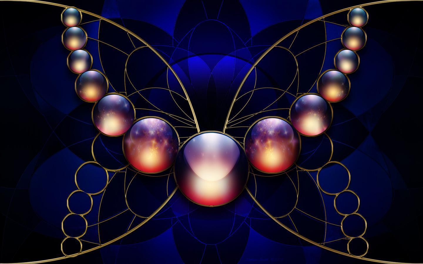 Butterfly 3d Art Free Desktop Background - Butterfly Fractal , HD Wallpaper & Backgrounds