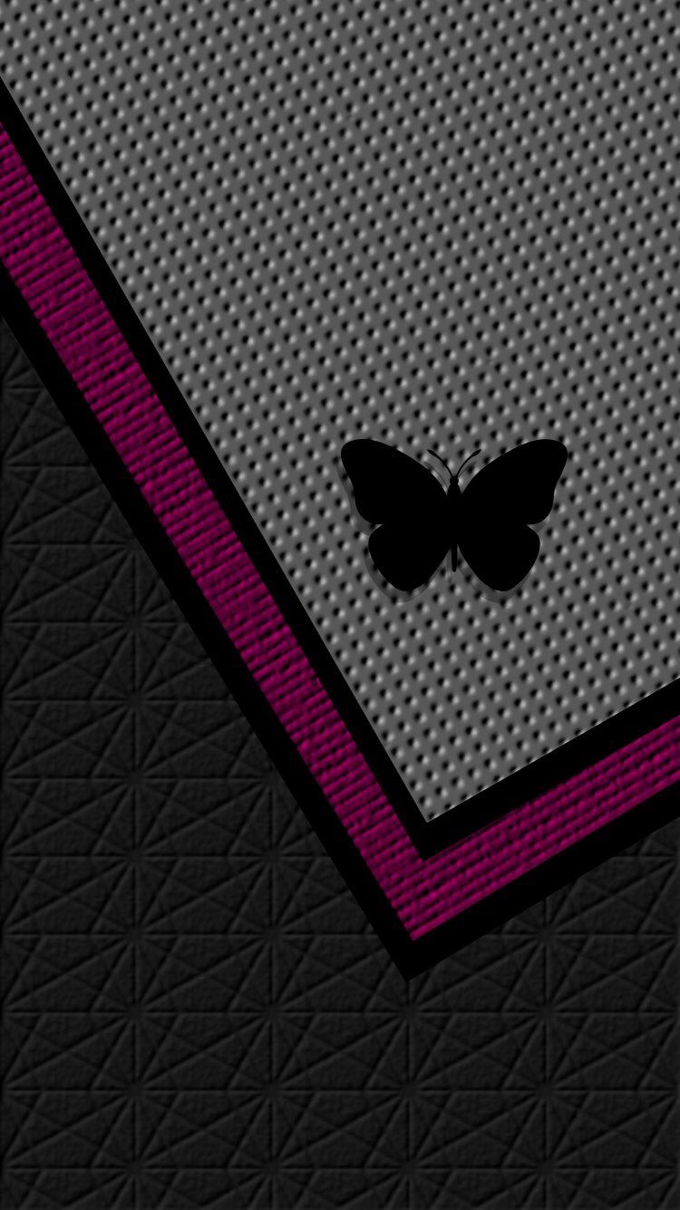 Grey Pink Black Butterfly Wallpaper - Gray And Pink Wallpapers Iphone , HD Wallpaper & Backgrounds