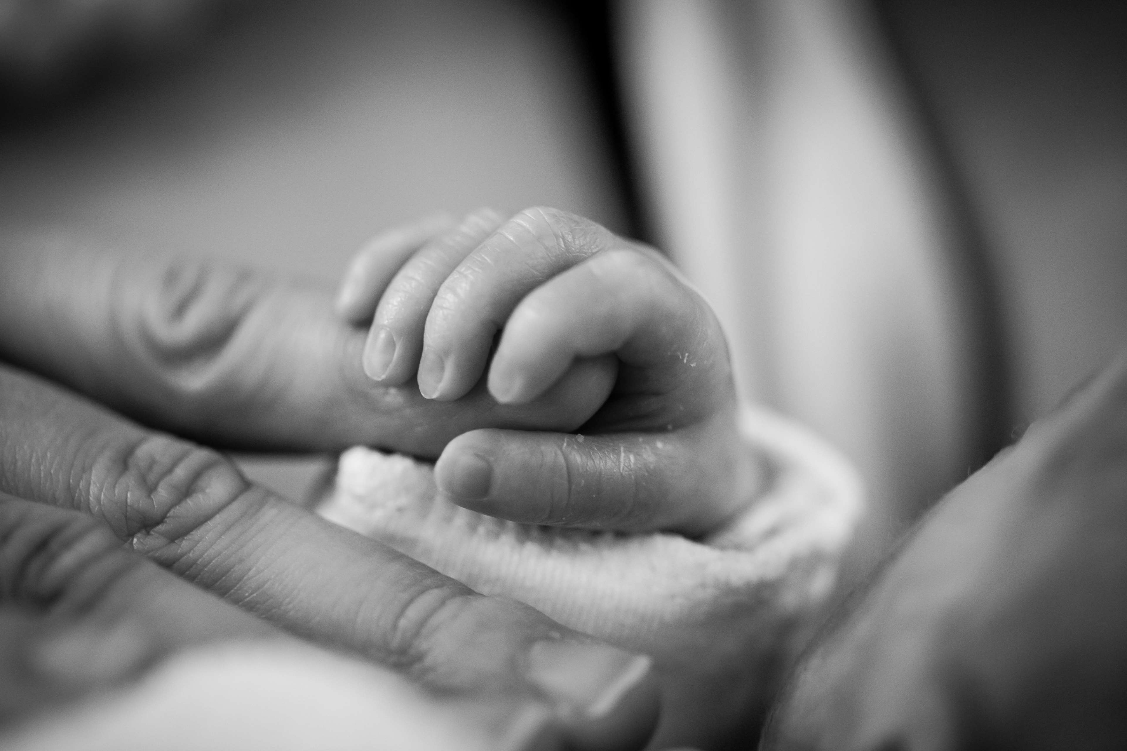 Affection, Baby, Birth, Black And White, Blur, Child, - Baby Holding Finger Black And White , HD Wallpaper & Backgrounds