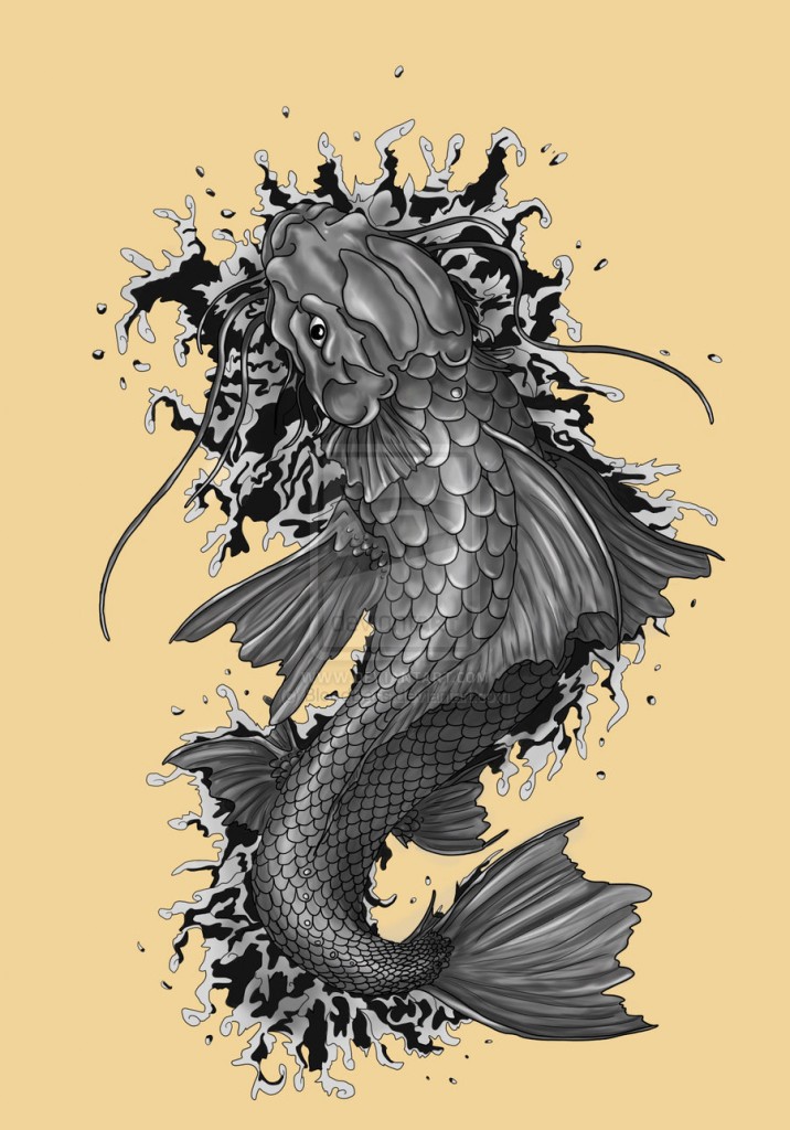 Coy Fish Tattoo Kinds Of Tattoos Koi Fish - Koi Fish Digital Art , HD Wallpaper & Backgrounds