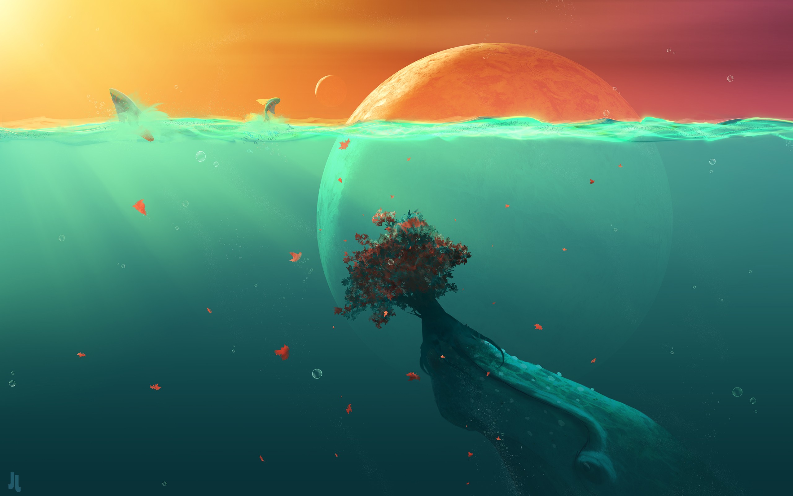 Deep Ocean Planet Fish - Backgrounds With Deep Meanings , HD Wallpaper & Backgrounds