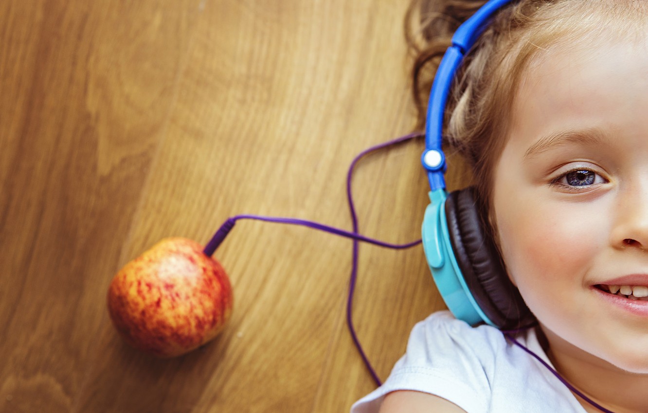 Photo Wallpaper Face, Creative, Mood, Headphones, Girl, - Apple Креативы , HD Wallpaper & Backgrounds