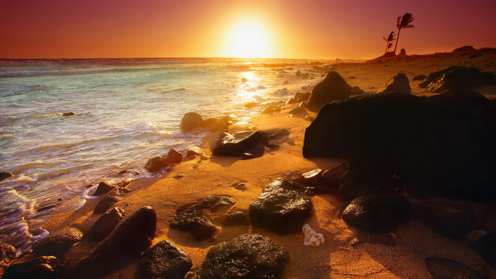 Beautiful Sunset In Hawaii , HD Wallpaper & Backgrounds