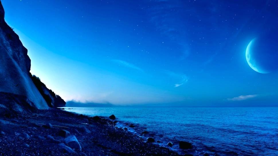 Ocean Scenery Wallpaper Moonlight Ocean Ocean Scenery - Samundar Png , HD Wallpaper & Backgrounds